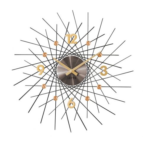 Nástěnné hodiny Lavvu Crystal Lines antracitová, pr. 49 cm  - 4home.cz