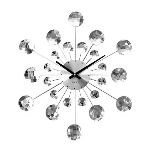 Nástěnné hodiny Lavvu Crystal Sunlight stříbrná, pr. 49 cm - 4home.cz