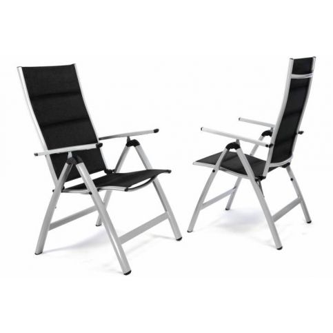 OEM D35223 Sada 2 ks luxusních hliníkových polohovatelných černých židlí - T-zboží.cz