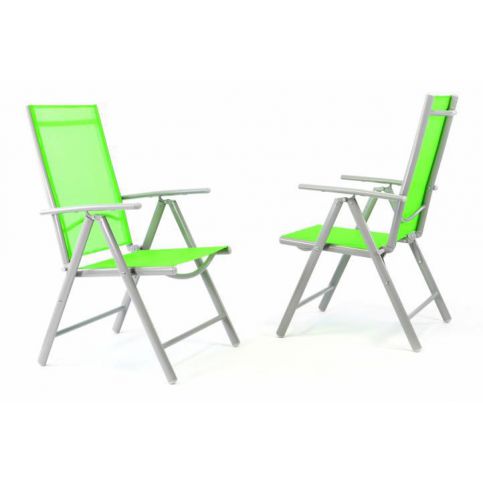 OEM D35958 Sada 2 kusů hliníkových polohovatelných židlí - zelená - T-zboží.cz