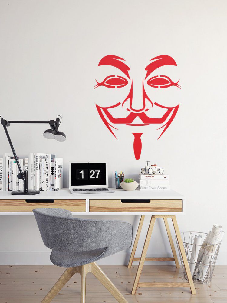 GLIX Anonymous - samolepka na zeď Světle červená 50 x 65 cm - GLIX DECO s.r.o.
