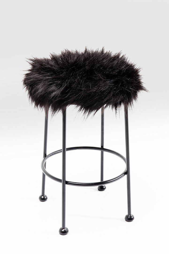 Stolička Ontario Fur - černá, 30 cm - KARE