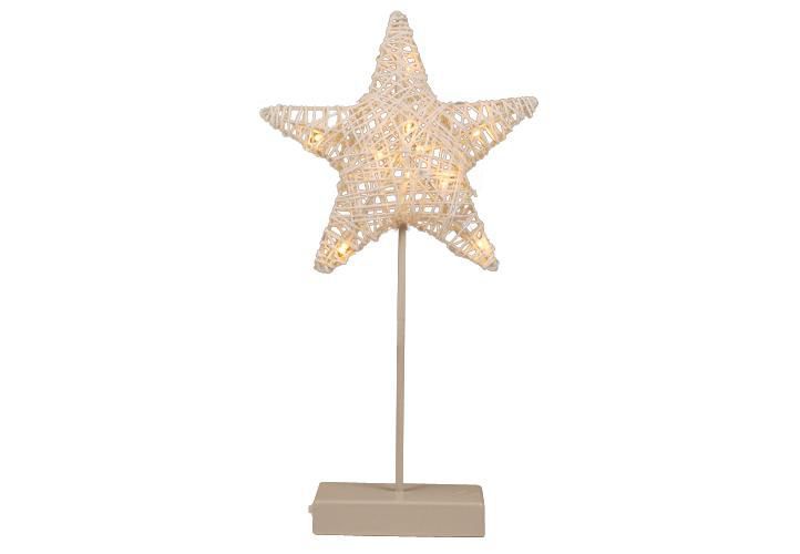 Nexos Vánoční dekorace - svítící hvězda na stojánku - 40 cm, 10 LED diod - Marimex