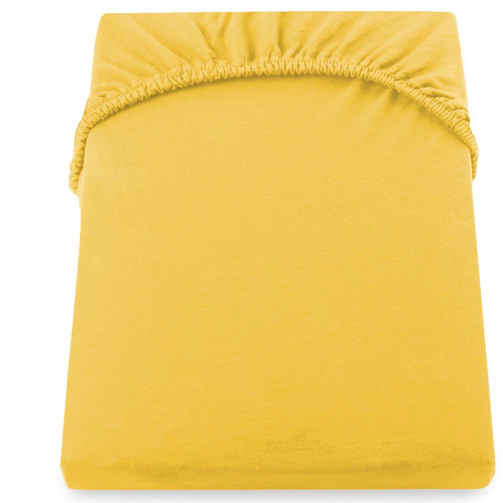 Žluté džersejové prostěradlo DecoKing Amber Collection, 160/180 x 200 cm - Bonami.cz
