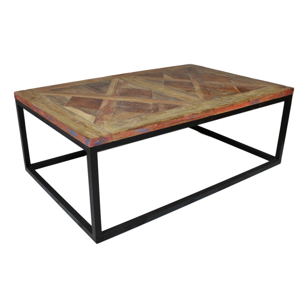 Odkládací stolek s deskou z teakového dřeva HSM collection Mozaik, 70 x 110 cm - Bonami.cz