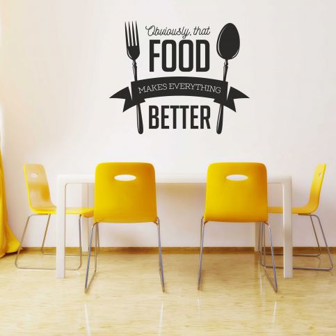 Samolepka na zeď - Better food nápis (60x48 cm) - PopyDesign - Popydesign
