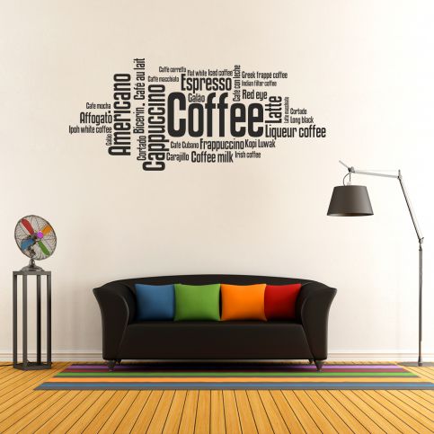 Samolepka na zeď - Coffee nápis (60x23 cm) - PopyDesign - Popydesign