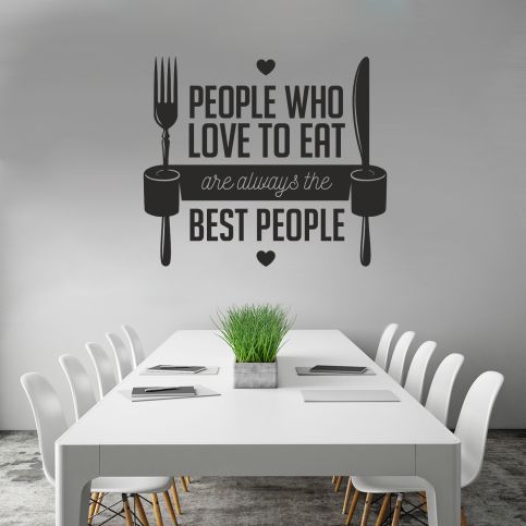Samolepka na zeď - People who love to eat nápis (60x51 cm) - PopyDesign - Popydesign