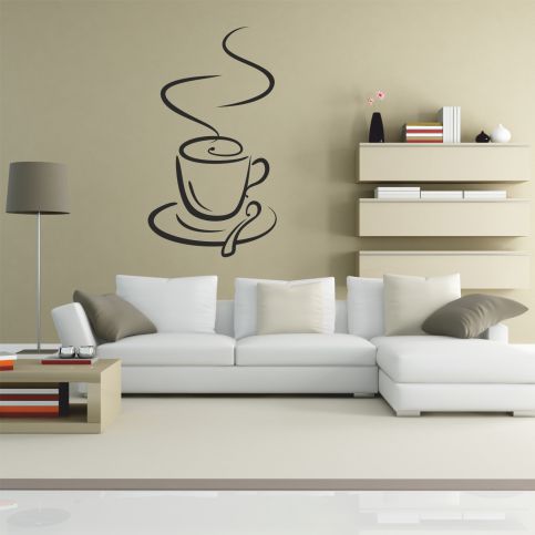 Samolepka na zeď - Šálek kávy (34x60 cm) - PopyDesign - Popydesign