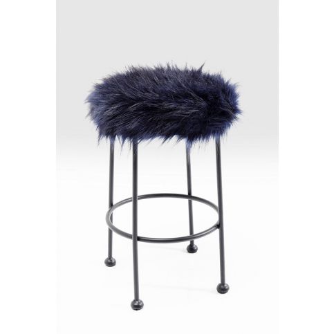 Stolička Ontario Fur - tmavě modrá, 30 cm - KARE