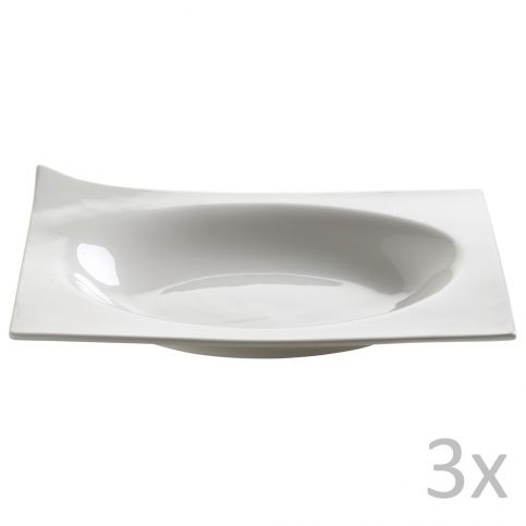 Sada 3 porcelánových hlubokých talířů Maxwell & Williams Page, délka 25,5 cm - Bonami.cz