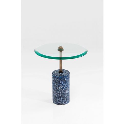 Odkládací stolek Terrazzo Visible - modrý, 46 cm - KARE