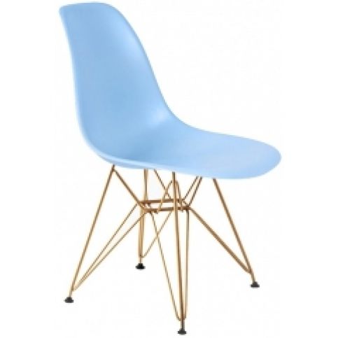 Židle DSR, Sky Blue (Zlatá)  - Designovynabytek.cz