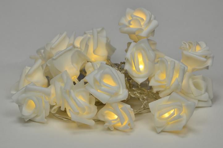Nexos Dekorační LED osvětlení - růže - 20 LED, teplá bílá - Kokiskashop.cz