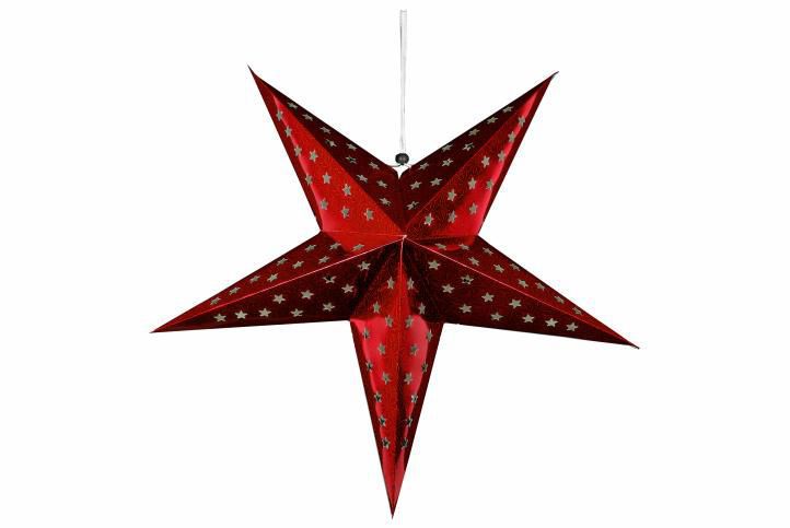Nexos Vánoční dekorace - hvězda s časovačem 60 cm - 10 LED, červená - Kokiskashop.cz