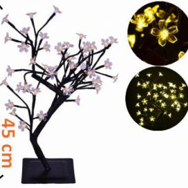 Nexos Dekorativní LED osvětlení - strom s kvítky, teple bílé