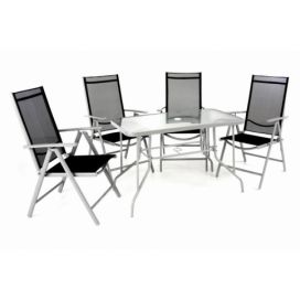 Garthen Zahradní skládací set stůl + 4 židle - černá