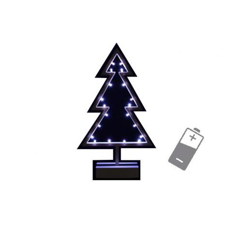 Nexos Vánoční dekorace - stromek - studená bílá, 20 LED, 38 cm - Kokiskashop.cz