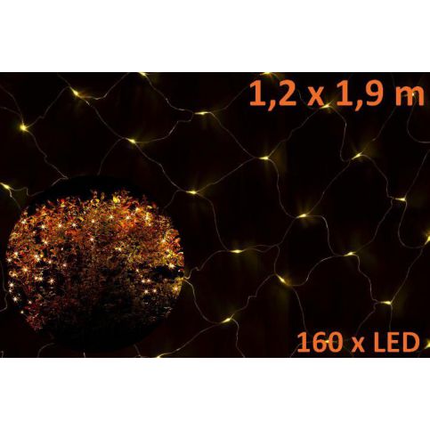 Nexos Vánoční LED světelná síť 1,2 x 1,9 m - teplá bílá, 160 diod - Kokiskashop.cz