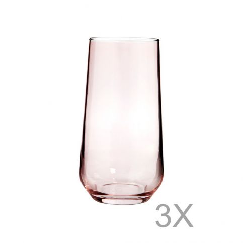 Sada 3 vysokých sklenic z růžového skla Mezzo Paris, 250 ml - Bonami.cz