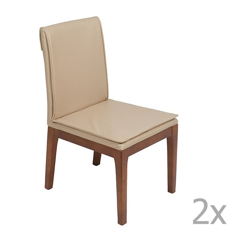 Sada 2 krémových jídelních židlí s konstrukcí z dubového dřeva Santiago Pons Donato - Bonami.cz