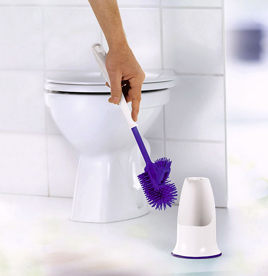 Die moderne Hausfrau Silikonová WC štětka dvojitá fialová - Velký Košík