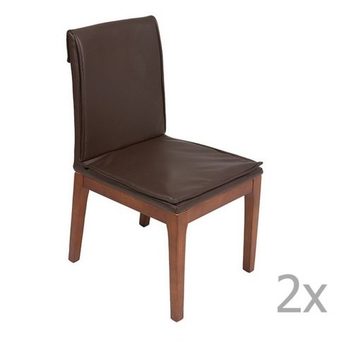 Sada 2 hnědých jídelních židlí s konstrukcí z dubového dřeva Santiago Pons Donato - Bonami.cz