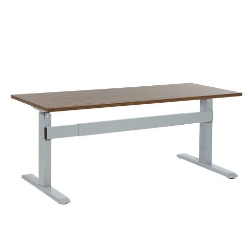 Elektricky nastavitelný psací stůl 160x70 cm hnědý-šedý UPLIFT - Beliani.cz