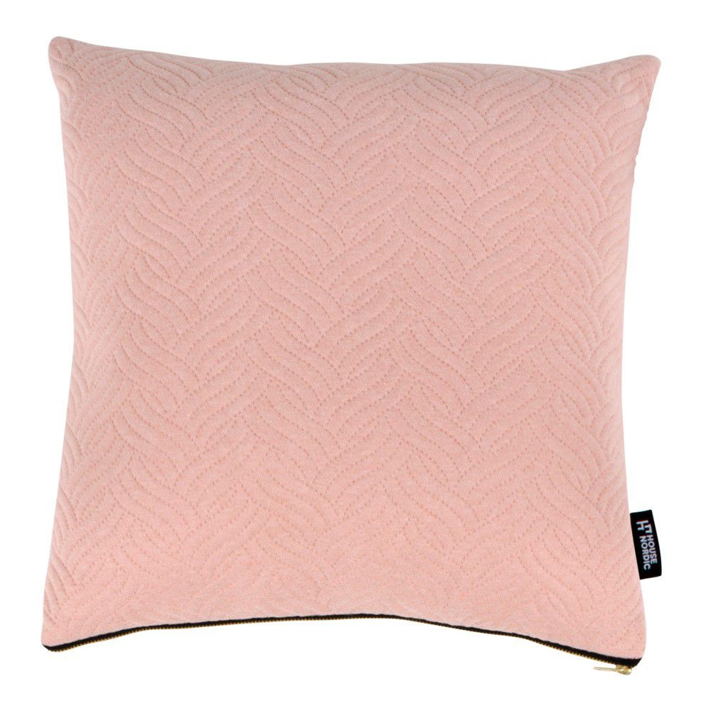 Růžový polštářek s příměsí bavlny House Nordic Ferrel, 45 x 45 cm - Bonami.cz