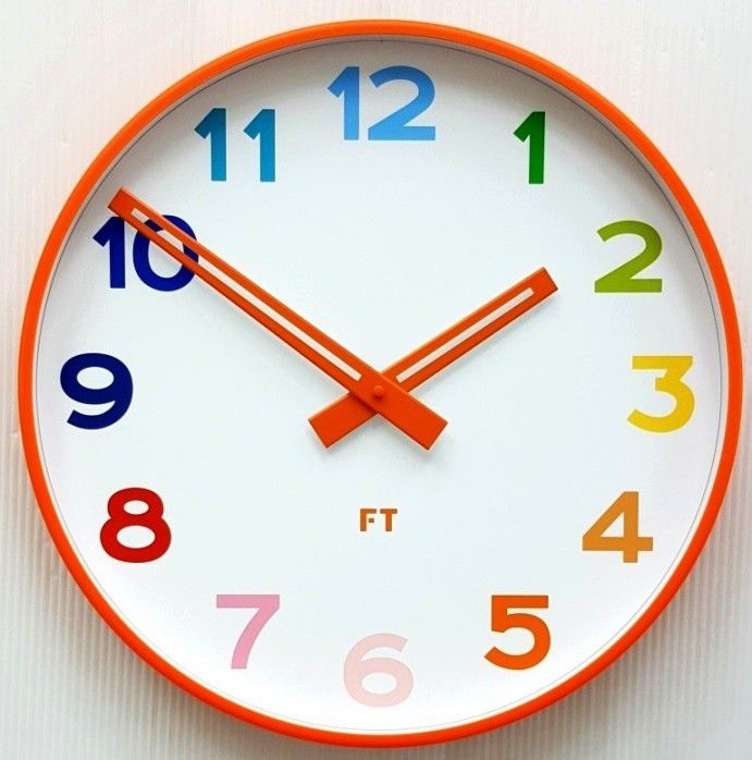 Dětské nástěnné hodiny Future Time FT5010OR Rainbow orange 30cm - FORLIVING
