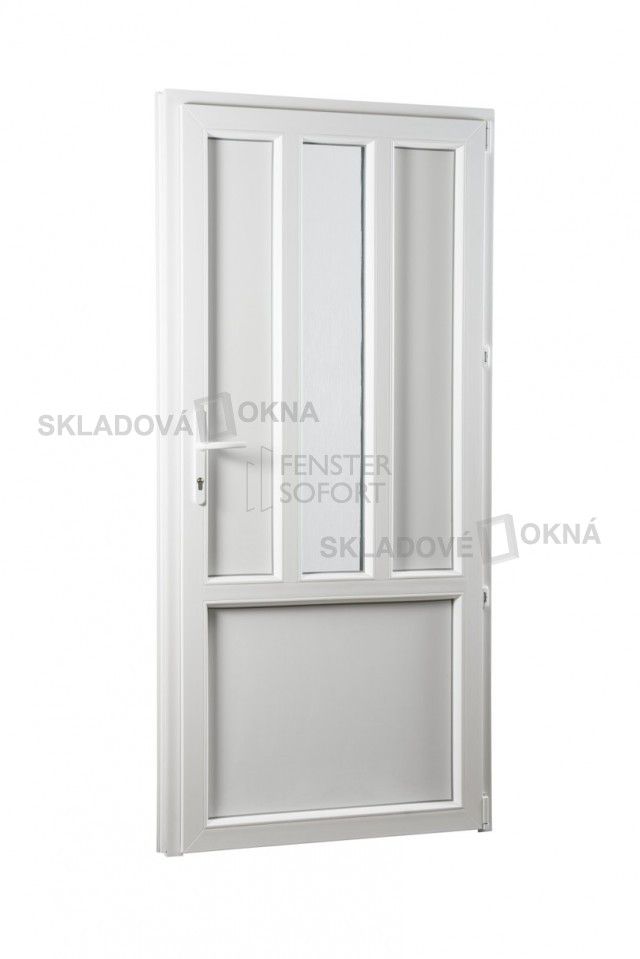 Skladova-okna Vedlejší vchodové dveře PREMIUM pravé 980 x 2080 mm barva bílá - Skladová Okna