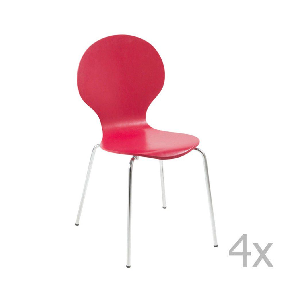 Sada 4 červených jídelních židlí Actona Marcus Dining Chair - Bonami.cz