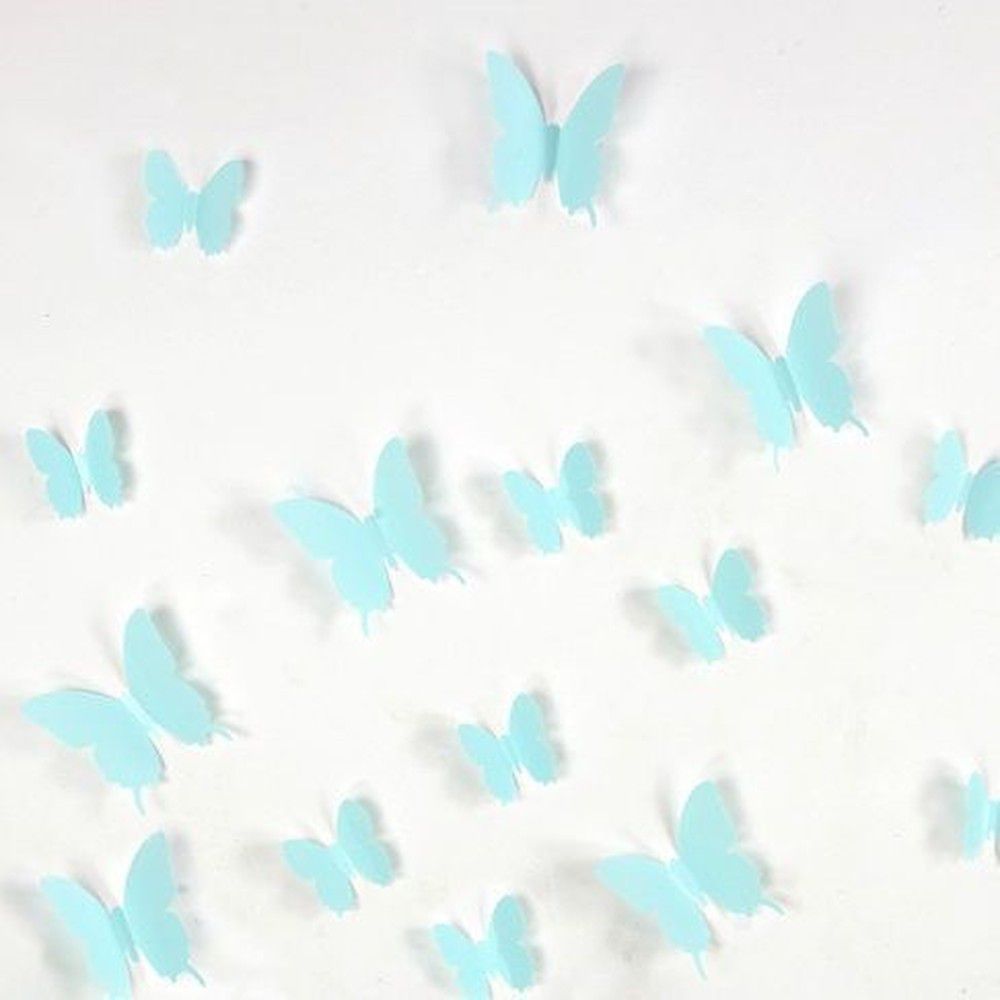 Sada 12 tyrkysových adhezivních 3D samolepek Ambiance Butterflies - Bonami.cz