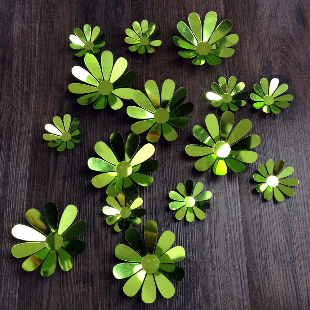 Sada 12 zelených adhezivních 3D samolepek Ambiance Flowers Chic - Bonami.cz