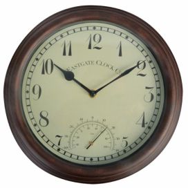 Venkovní nástěnné hodiny s teploměrem Esschert Design Time