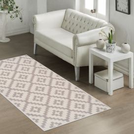 Béžový bavlněný koberec Vitaus Art, 80 x 150 cm
