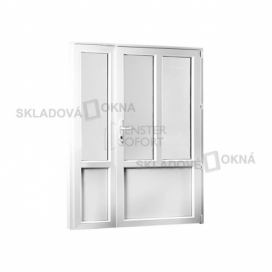 Skladova-okna Vedlejší vchodové dveře dvoukřídlé pravé PREMIUM 1380 x 2080 mm barva bílá Skladová Okna