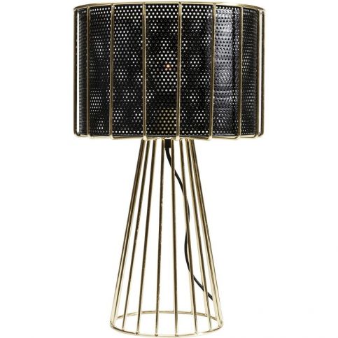 Černo-zlatá stolní lampa Kare Design Wire - Bonami.cz