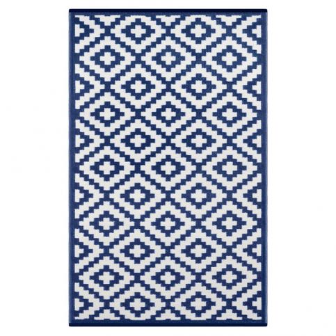 Modro-bílý oboustranný koberec vhodný i do exteriéru Green Decore Parucha, 120 x 180 cm - Bonami.cz
