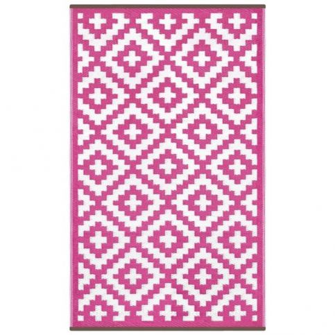 Růžovo-bílý oboustranný koberec vhodný i do exteriéru Green Decore Braino, 90 x 150 - Bonami.cz