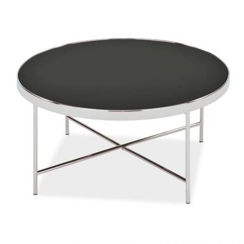 Konferenční stolek se skleněnou deskou a kovovou konstrukcí v barvě chromu Signal Gina, ⌀ 82 cm - Bonami.cz