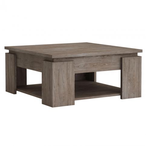Čtvercový konferenční stolek šedý dub Bastille - Nábytek aldo - NE