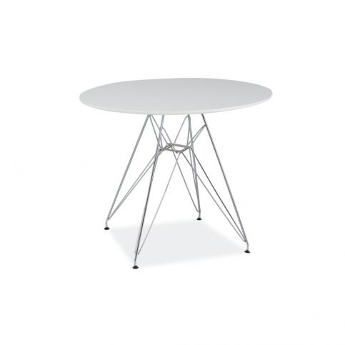 Bílý odkládací stolek s ocelovou konstrukcí Signal, ⌀ 74 cm - Bonami.cz