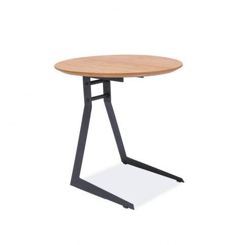 Odkládací stolek s konstrukcí z černě lakované oceli Signal Vico, ⌀ 45 cm - Bonami.cz