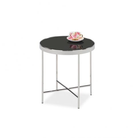 Odkládací stolek se skleněnou deskou a kovovou konstrukcí v barvě chromu Signal Gina, ⌀ 43 cm - Bonami.cz