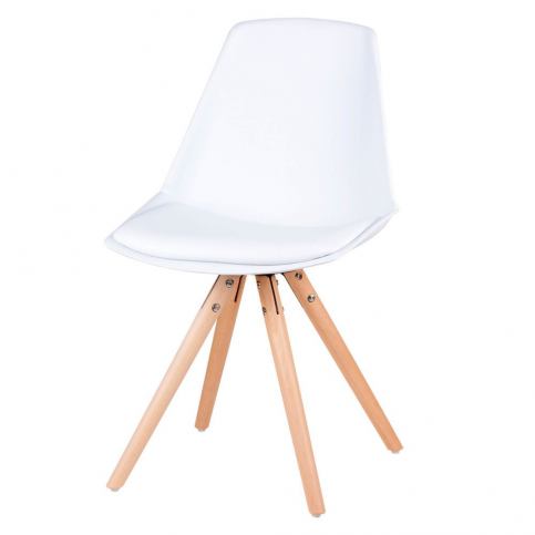 Sada 4 bílých židlí s nohama z bukového dřeva sømcasa Bella - Bonami.cz