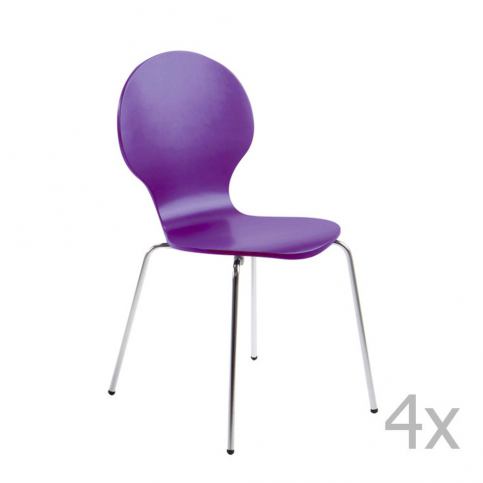 Sada 4 fialových jídelních židlí Actona Marcus Dining Chair - Bonami.cz