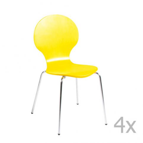Sada 4 žlutých jídelních židlí Actona Marcus Dining Chair - Bonami.cz