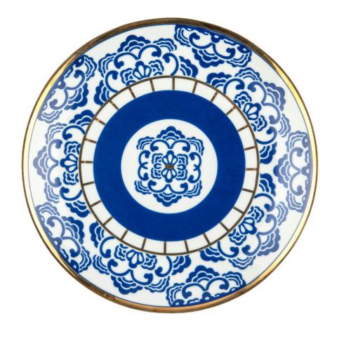 Modrobílý porcelánový talíř Vivas Melinda, Ø 23 cm - Bonami.cz