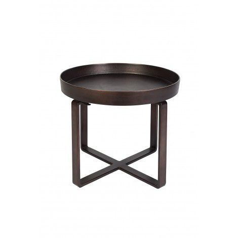 Kovový odkládací stolek v bronzové barvě Dutchbone Ferro, ⌀ 51 cm - Bonami.cz